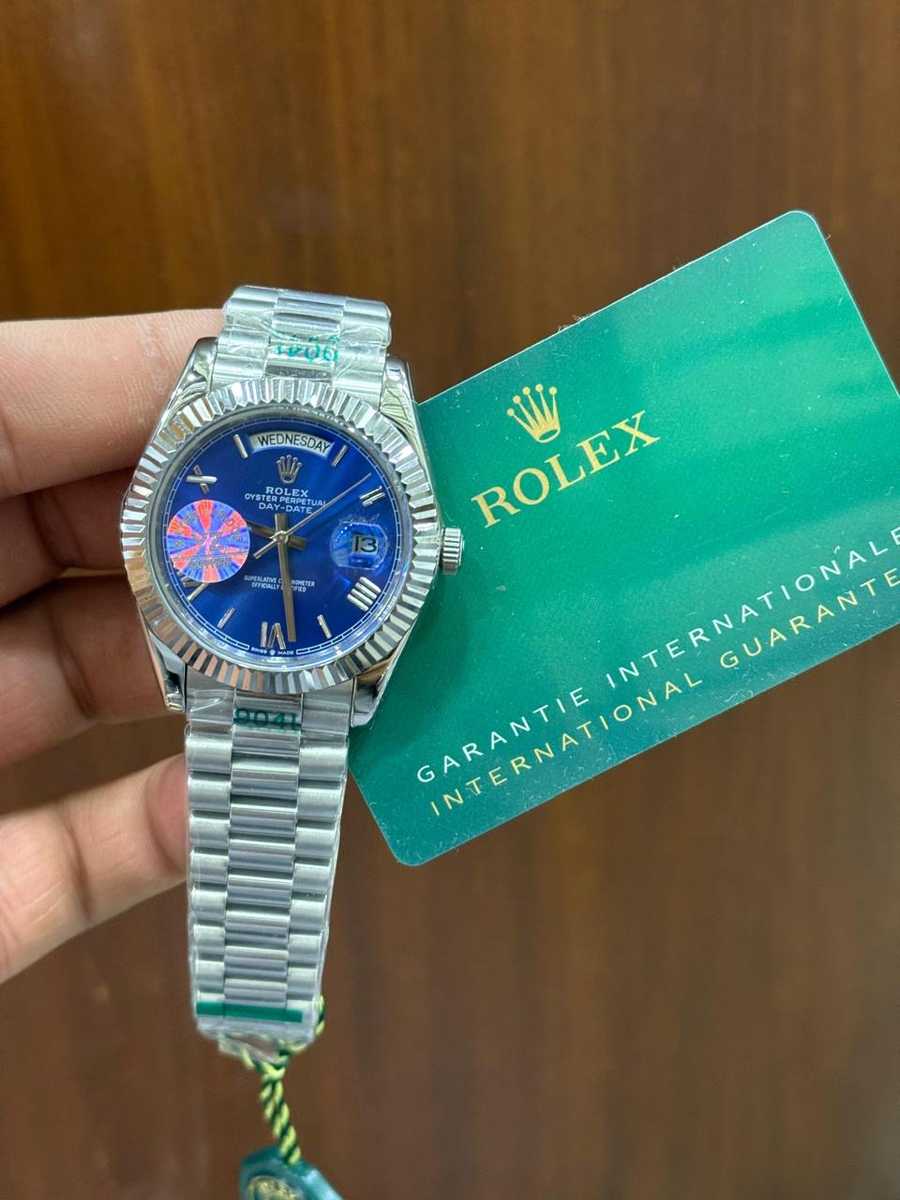 RLX Day-Date Silver Blue